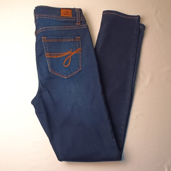 Jordache Jeans Size 6 Mid Rise Skinny Leg Dark Wash - Picture 1 of 10